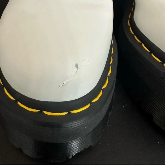 Dr Martens 2976 Quad Smooth Leather White Platform Chelsea Boots W7 hipster M6 - Picture 7 of 15